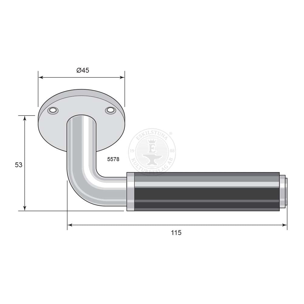 Dörrtrycke 5578 förnicklad + långskylt 5450