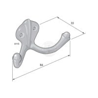 Klädkrok 8115 dubbel förnicklad