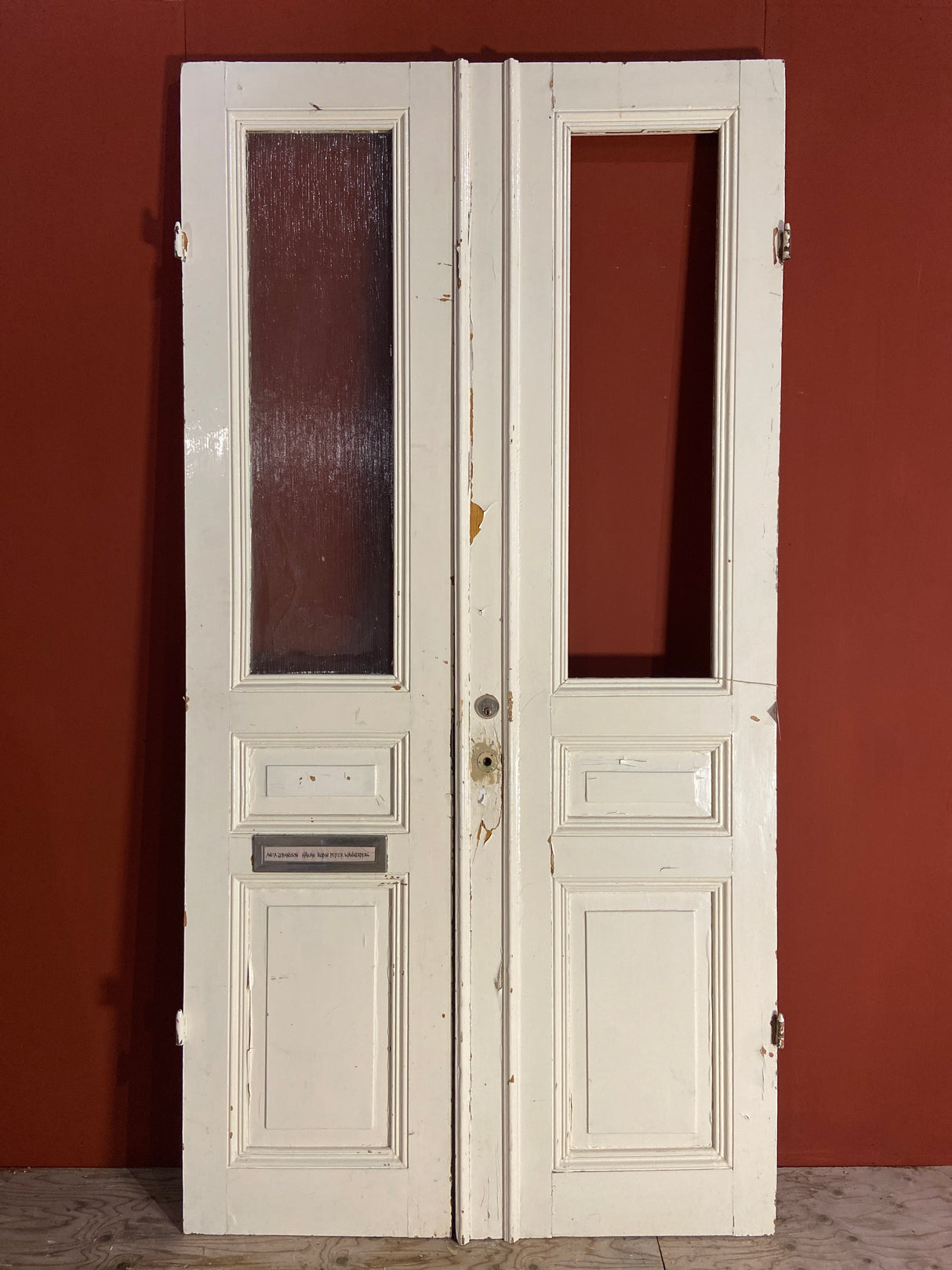 Pardörr med glas, 240 x 121, 4 speglar