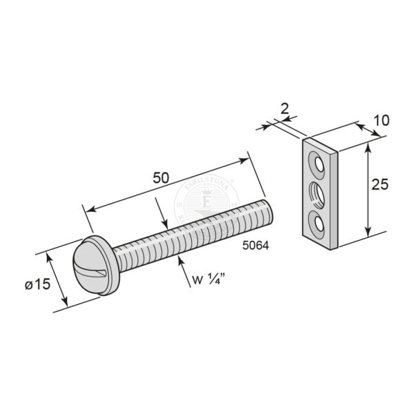 Innanfönsterskruv 5064 förnicklad