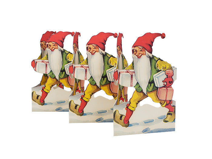 Pappersrad Tomte med paket