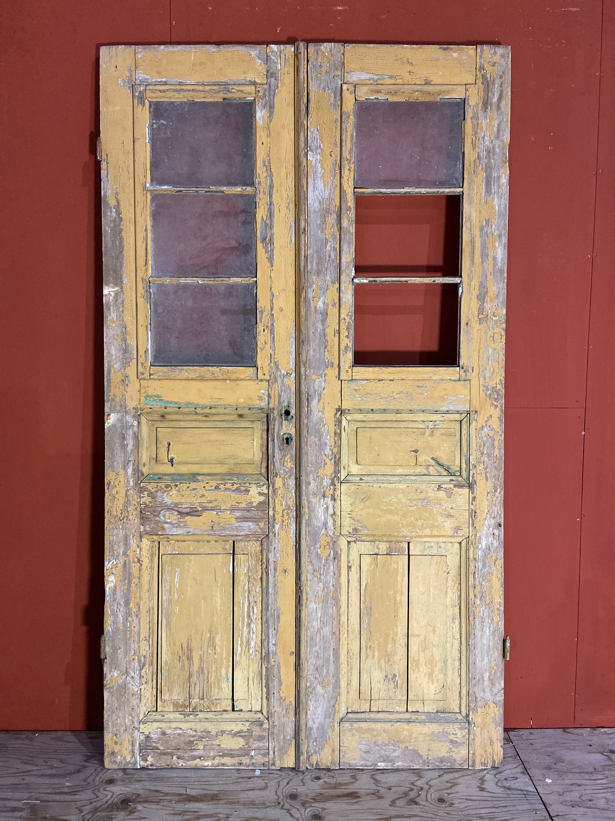 Pardörr med glas, 197.5 x 111.5, 4 speglar, 6 rutor