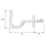 Trådkrok 8102 55 mm förnicklad