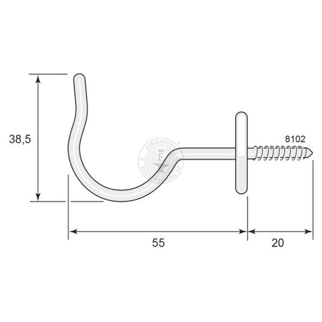 Trådkrok 8102 55 mm förnicklad
